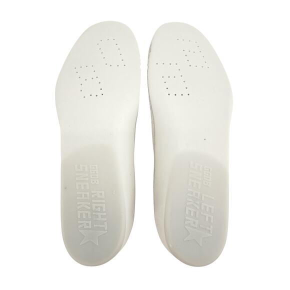 GOLDEN GOOSE Super-Star Silver Glitter Sneakers in Silver, White, & Taupe 37 - Picture 14 of 14